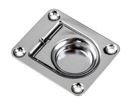 Ручка палубная потайная 65х56х1 мм нержавеющая сталь подпружиненная (11462)